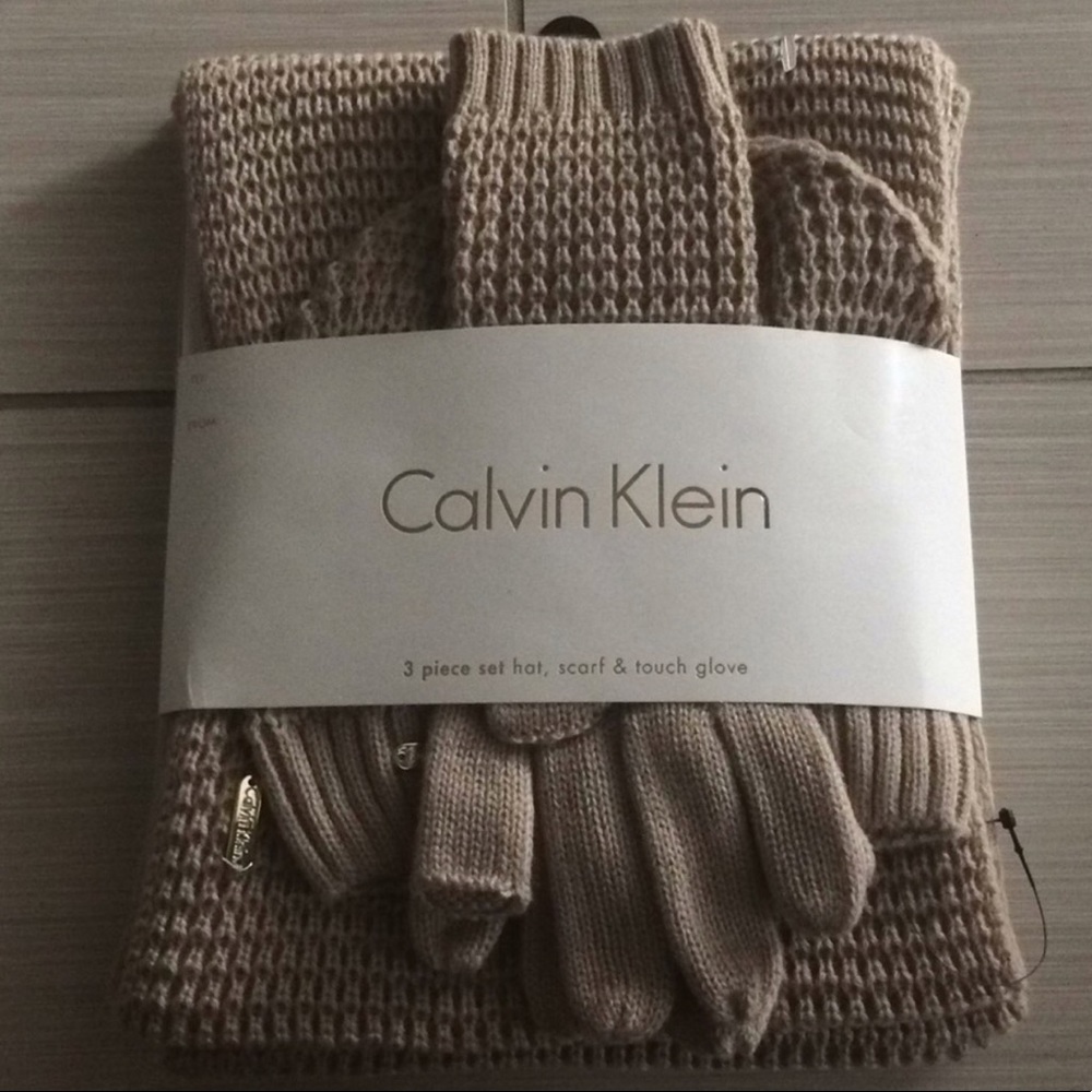 Calvin Klein Scarf, Hat, and Glove set